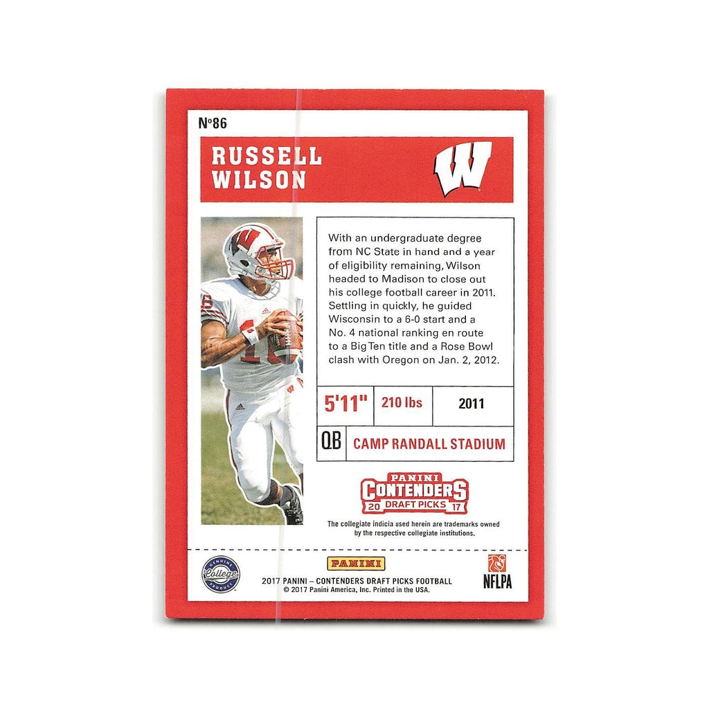 Russell Wilson 2017 Panini Contenders Draft Picks #86 Wisconsin Badgers NM