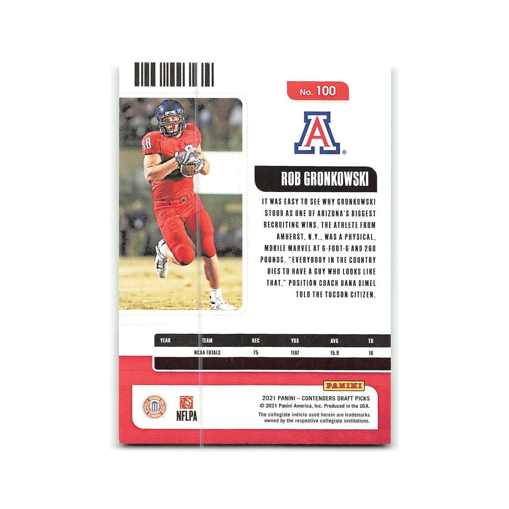 Rob Gronkowski 2021 Panini Contenders Draft Picks #100 Arizona Wildcats NM