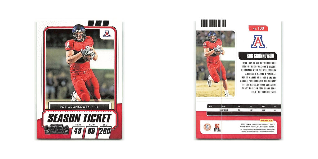 Rob Gronkowski 2021 Panini Contenders Draft Picks #100 Arizona Wildcats NM