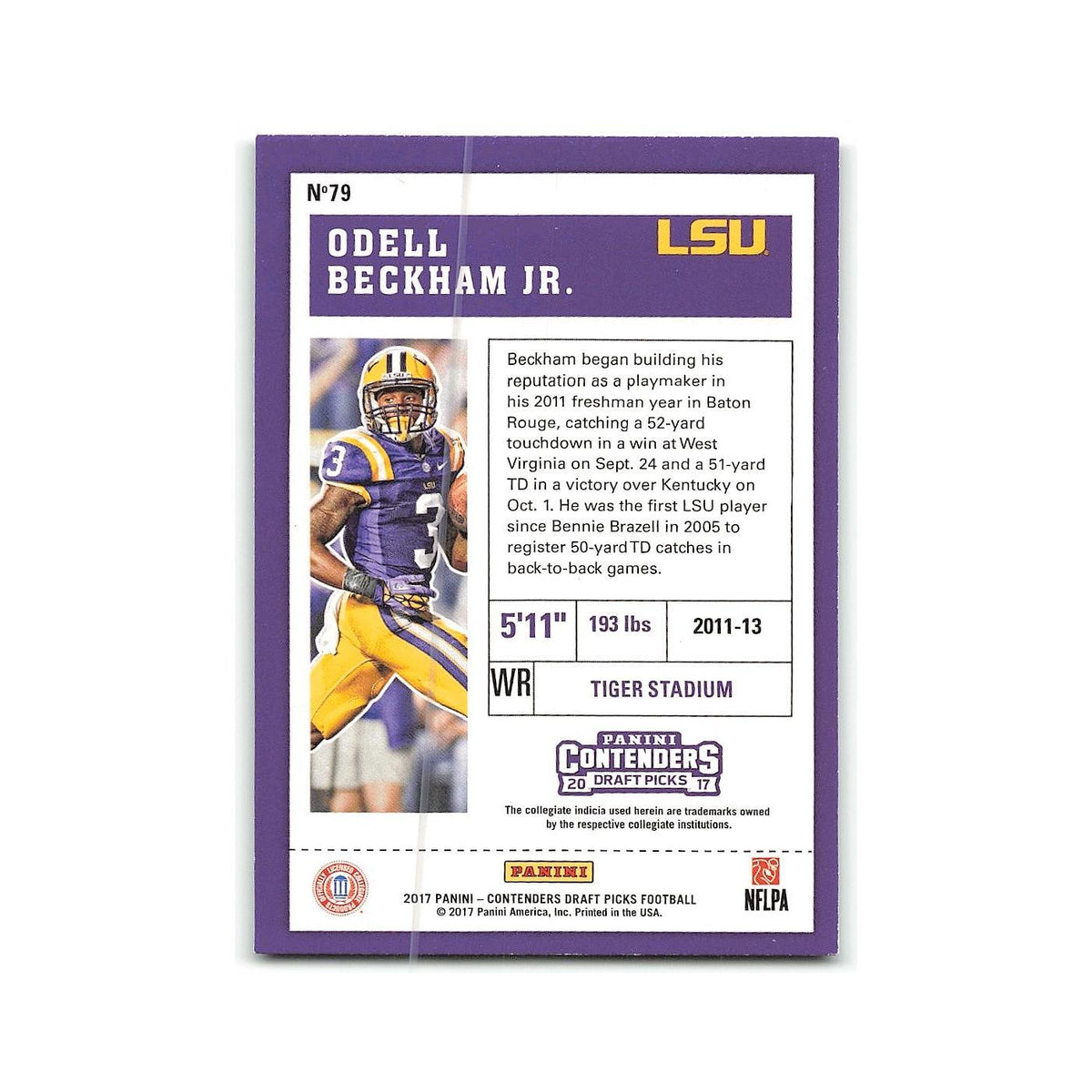 Odell Beckham Jr. 2017 Panini Contenders Draft Picks #79 LSU Tigers NM