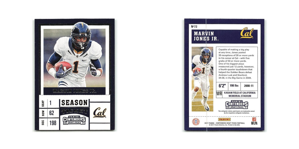 Marvin Jones Jr. 2017 Panini Contenders Draft Picks #72 NM