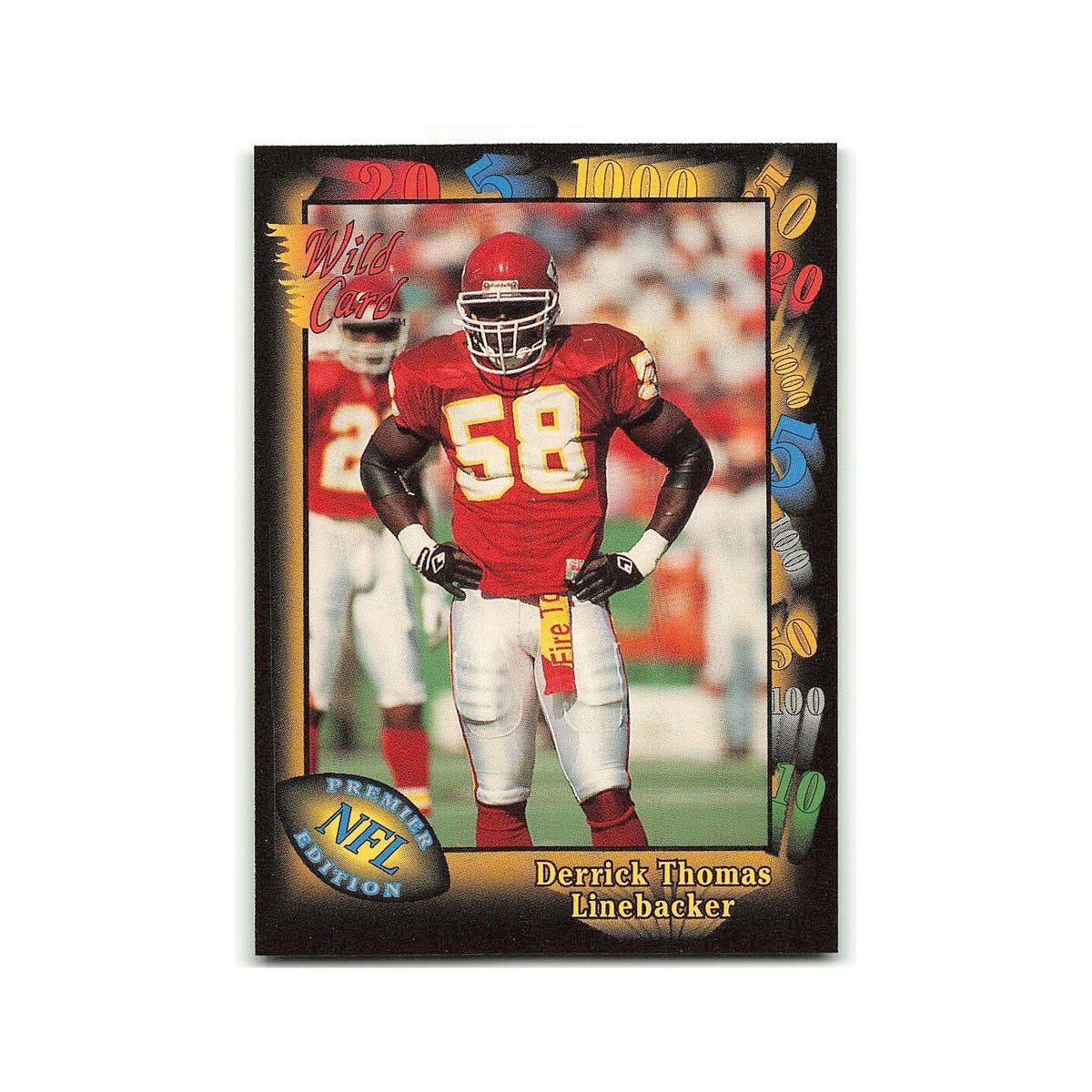 Derrick Thomas 1991 Wild Card #22 Kansas City Chiefs Football Card NM