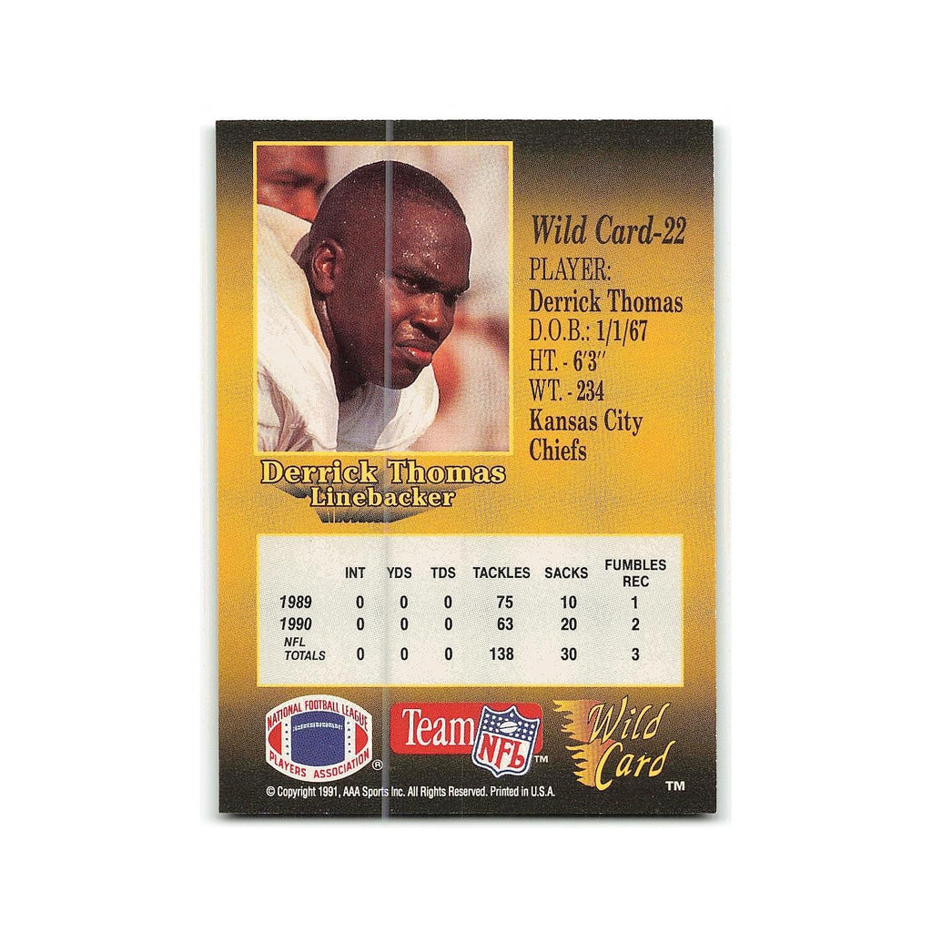 Derrick Thomas 1991 Wild Card #22 Kansas City Chiefs Football Card NM