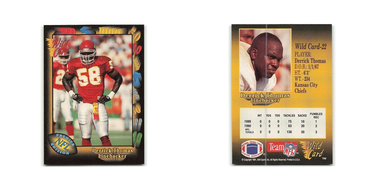 Derrick Thomas 1991 Wild Card #22 Kansas City Chiefs Football Card NM