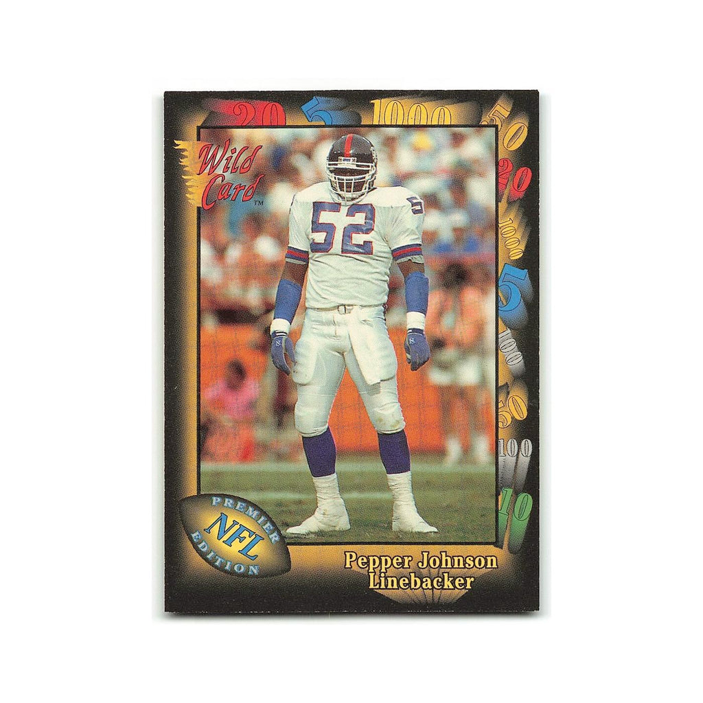 Pepper Johnson 1991 Wild Card #146 New York Giants Football Card NM