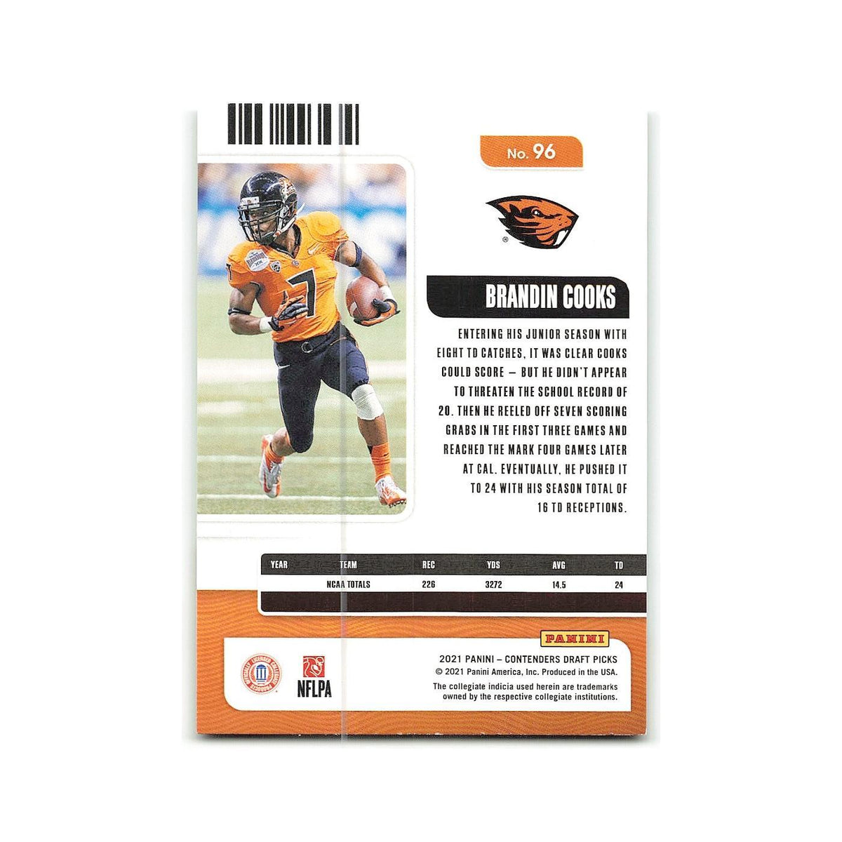 Brandin Cooks 2021 Panini Contenders Draft Picks #96 Oregon State Beavers NM