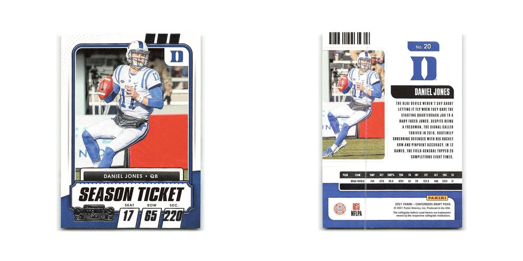 Daniel Jones 2021 Panini Contenders Draft Picks #20 Duke Blue Devils NM