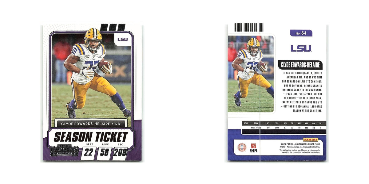 Clyde Edwards-Helaire 2021 Panini Contenders Draft Picks #54 LSU Tigers NM