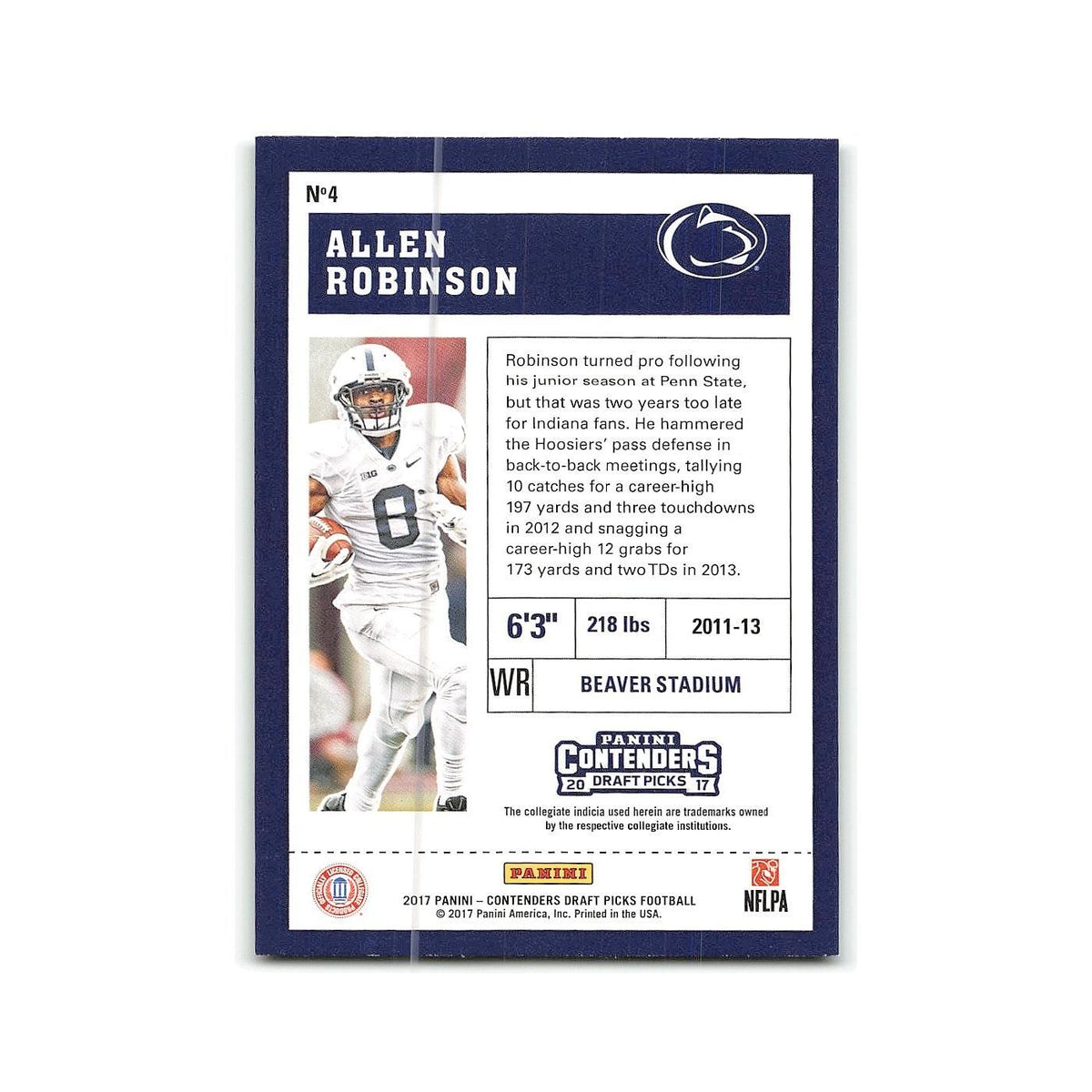 Allen Robinson 2017 Panini Contenders Draft Picks #4 Penn State Nittany Lions NM