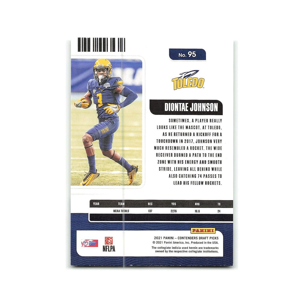 Diontae Johnson 2021 Panini Contenders Draft Picks #95 Toledo Rockets NM