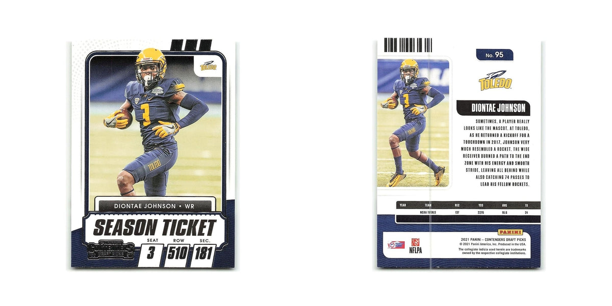 Diontae Johnson 2021 Panini Contenders Draft Picks #95 Toledo Rockets NM