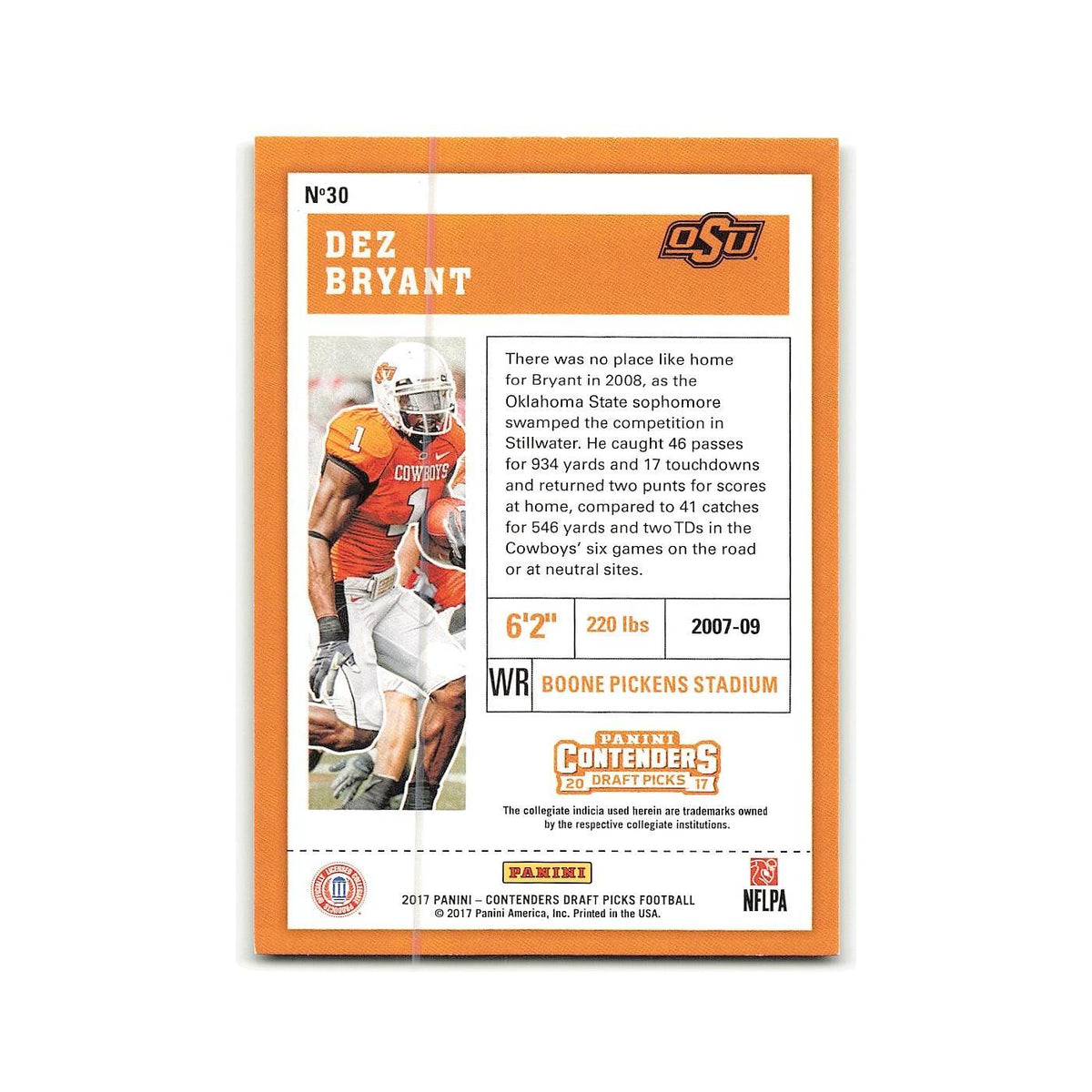 Dez Bryant 2017 Panini Contenders Draft Picks #30 Oklahoma State Cowboys NM