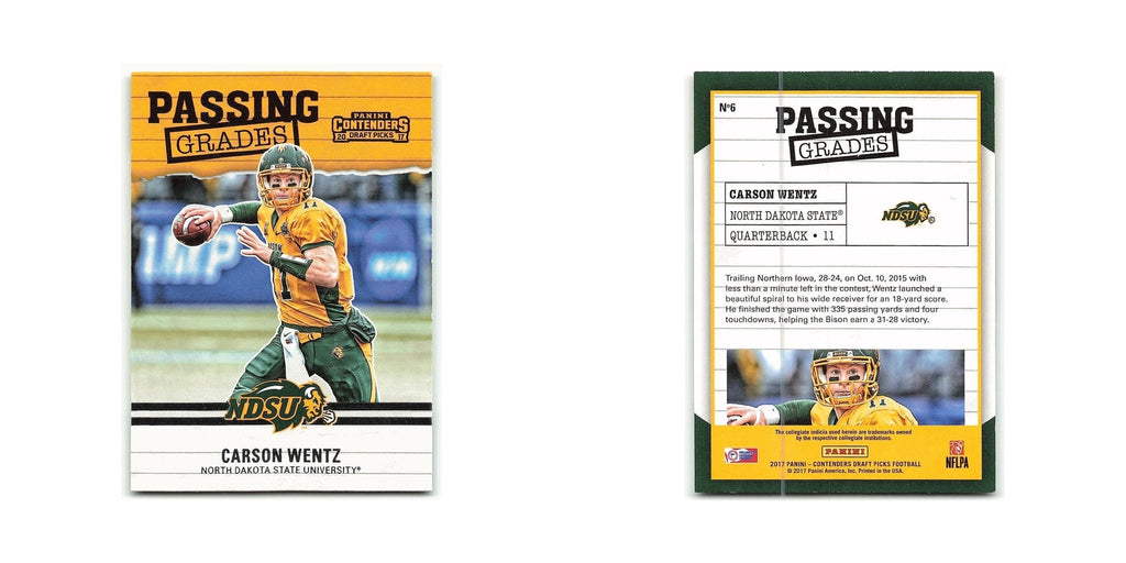 Carson Wentz 2017 Panini Contenders Draft Picks Passing Grades #6 NM