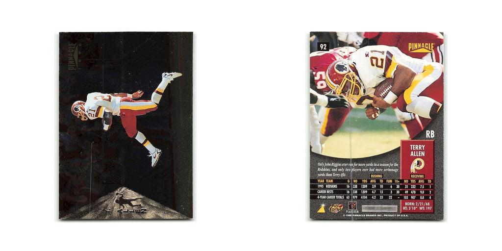 Terry Allen 1996 Pinnacle #92 Washington Redskins Football Card NM