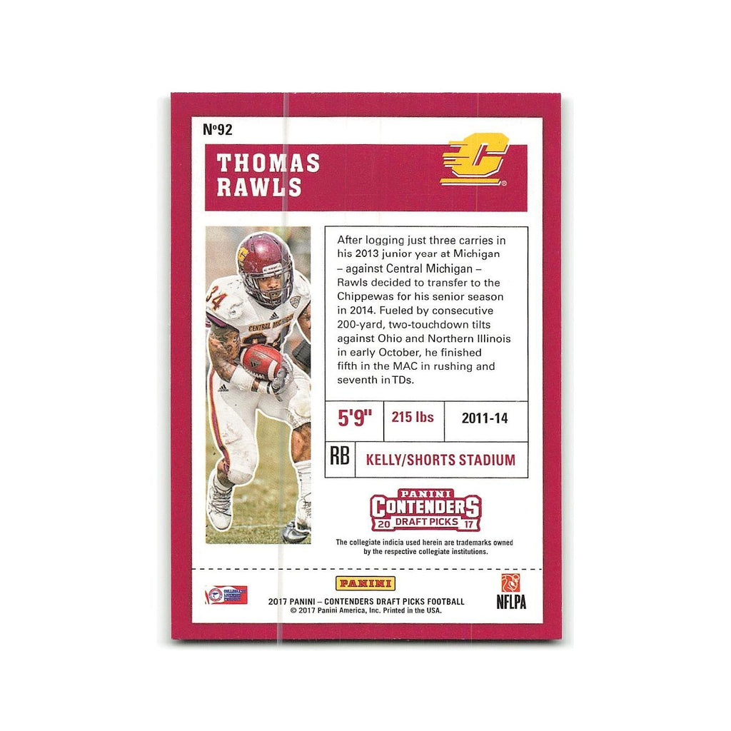 Thomas Rawls 2017 Panini Contenders Draft Picks #92 NM