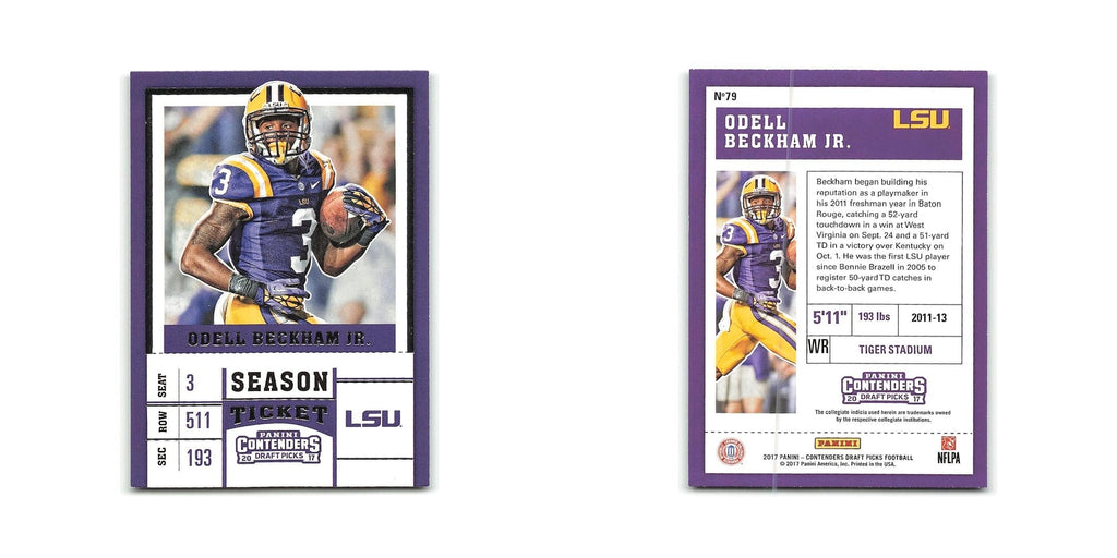 Odell Beckham Jr. 2017 Panini Contenders Draft Picks #79 LSU Tigers NM