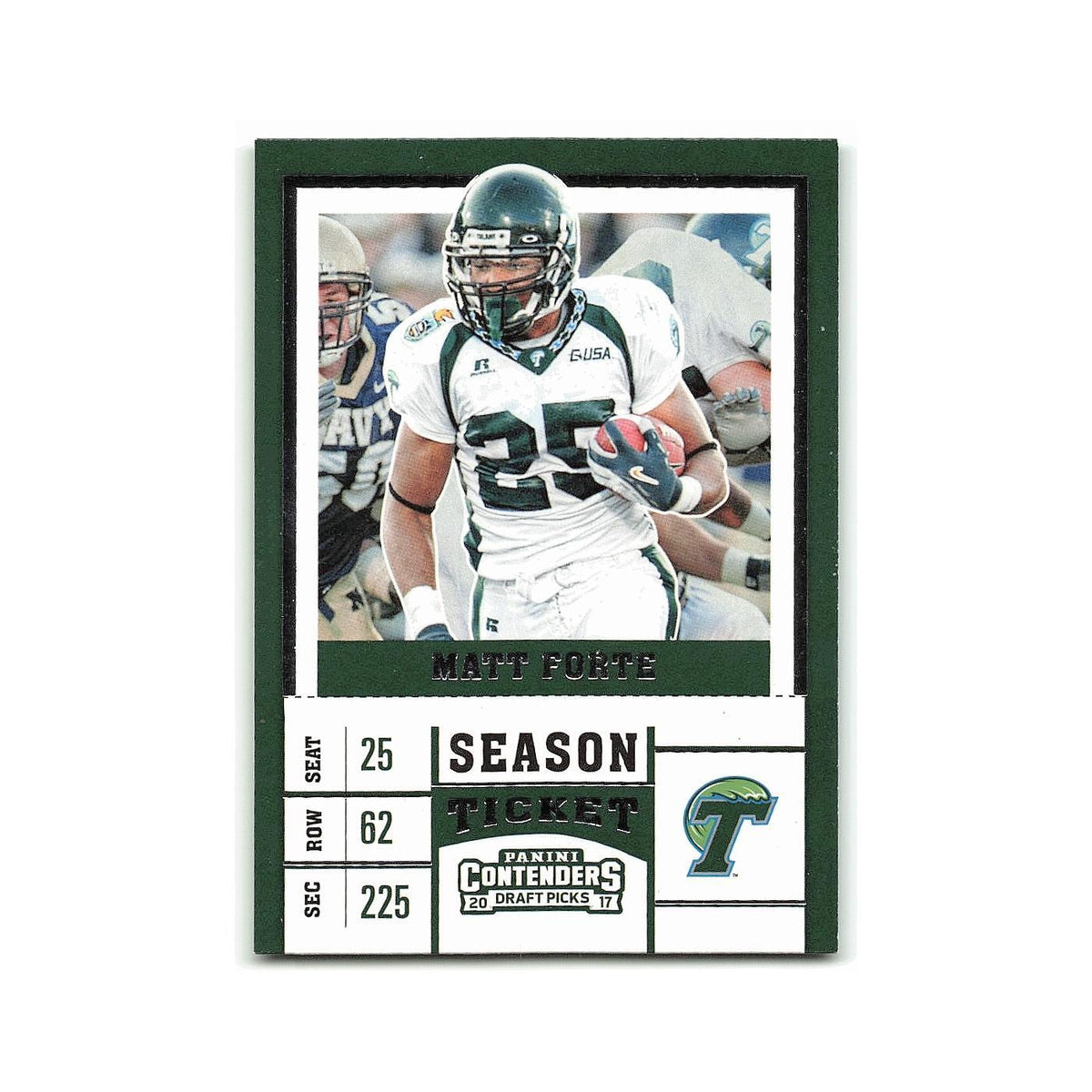 Matt Forte 2017 Panini Contenders Draft Picks #73 Tulane Green Wave NM
