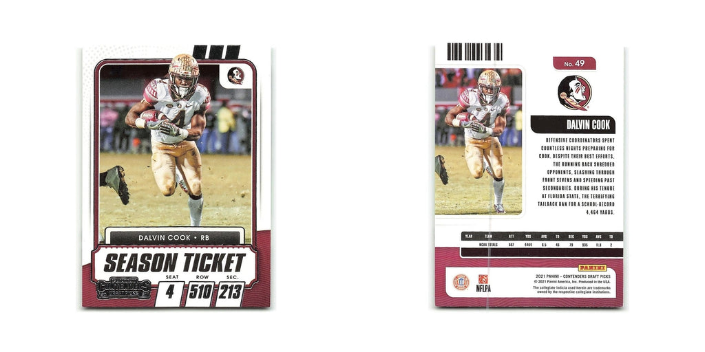Dalvin Cook 2021 Panini Contenders Draft Picks #49 Florida State Seminoles NM