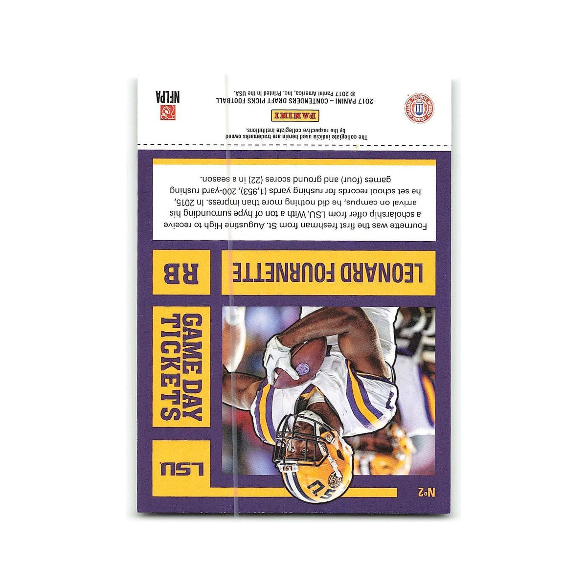 Leonard Fournette 2017 Panini Contenders Draft Picks Game Day Tickets #2 NM