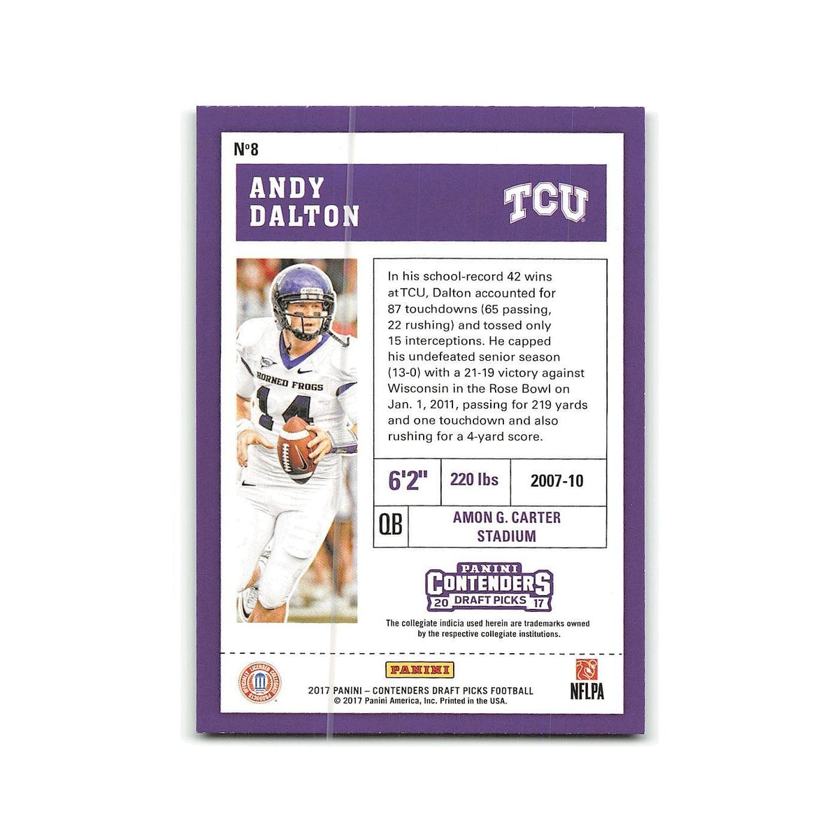 Andy Dalton 2017 Panini Contenders Draft Picks #8 TCU Horned Frogs NM