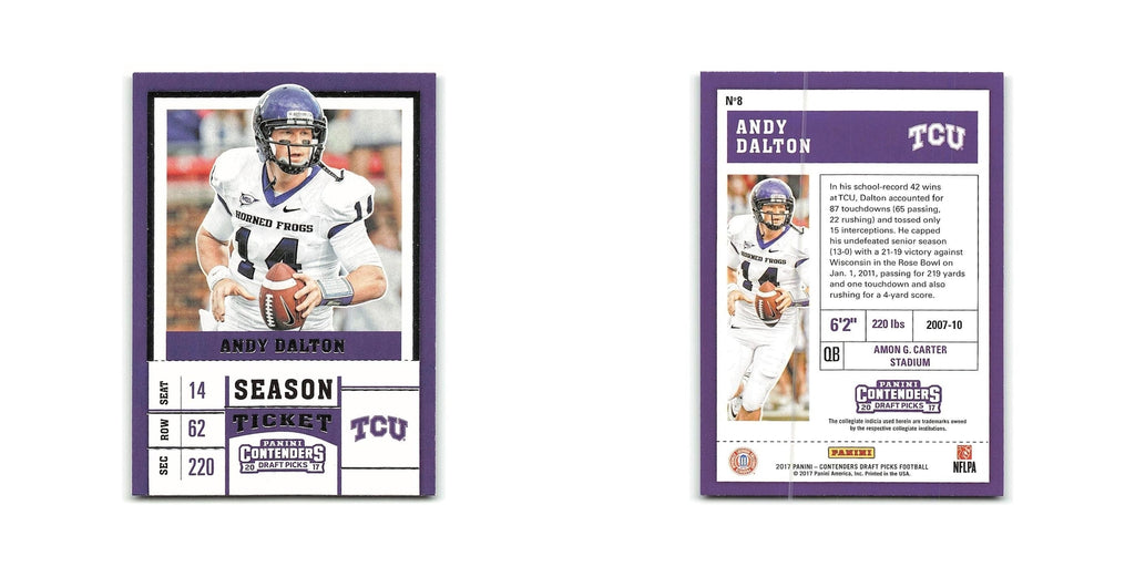 Andy Dalton 2017 Panini Contenders Draft Picks #8 TCU Horned Frogs NM