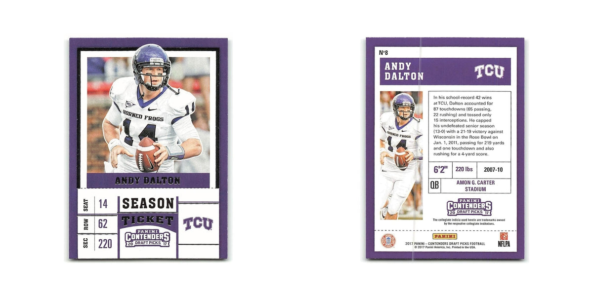 Andy Dalton 2017 Panini Contenders Draft Picks #8 TCU Horned Frogs NM