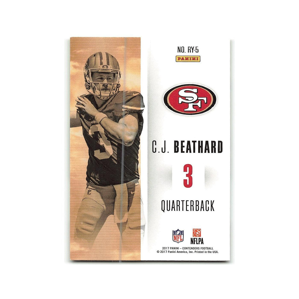 C.J. Beathard 2017 Panini Contenders Rookie of the Year #RY-5 49ers NM