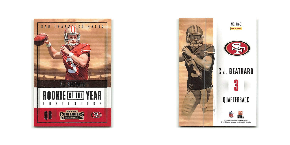 C.J. Beathard 2017 Panini Contenders Rookie of the Year #RY-5 49ers NM