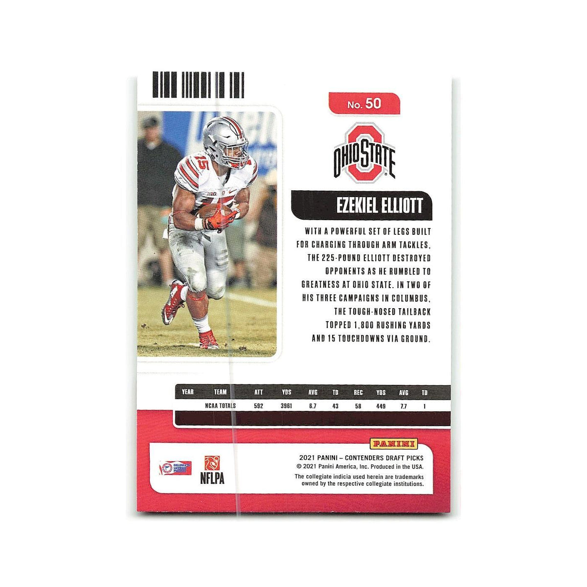 Ezekiel Elliott 2021 Panini Contenders Draft Picks #50 Ohio State Buckeyes NM