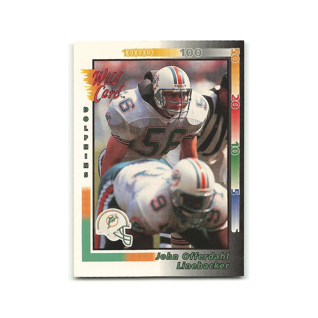 John Offerdahl 1992 Wild Card #22 Miami Dolphins Football Card NM