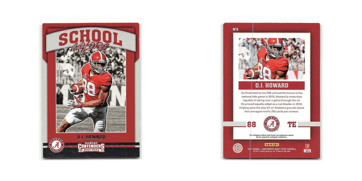 O.J. Howard 2017 Panini Contenders Draft Picks School Colors #8 NM