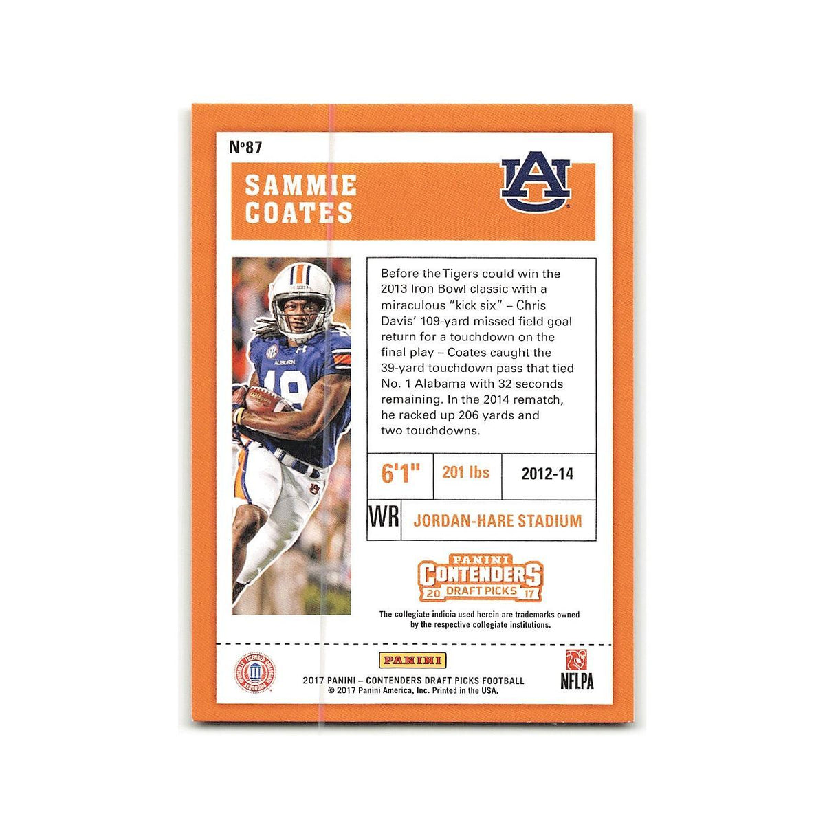 Sammie Coates 2017 Panini Contenders Draft Picks #87 Auburn Tigers NM