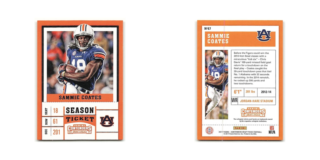 Sammie Coates 2017 Panini Contenders Draft Picks #87 Auburn Tigers NM