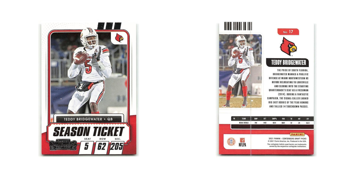 Teddy Bridgewater 2021 Panini Contenders Draft Picks #17 Louisville Cardinals NM