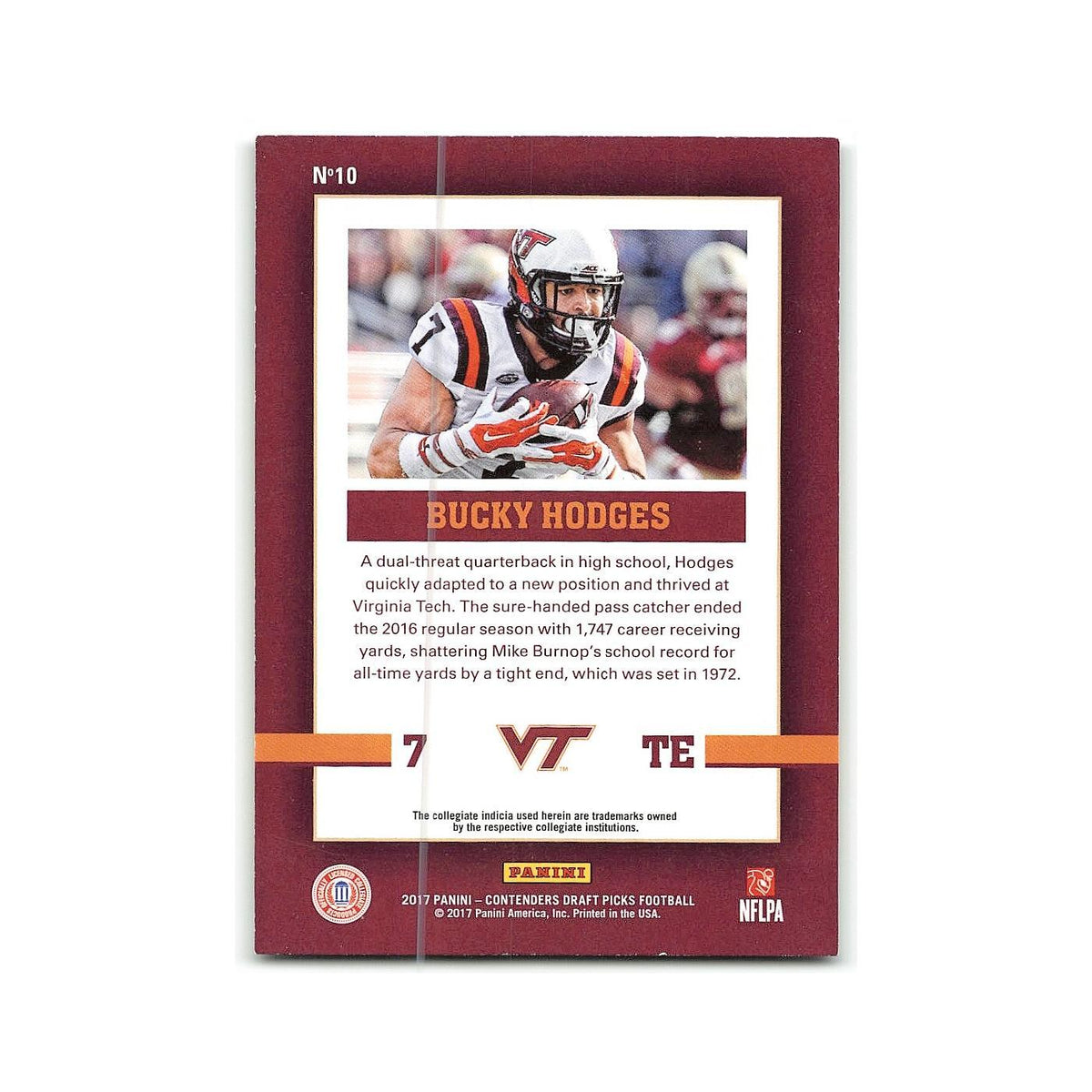 Bucky Hodges 2017 Panini Contenders Draft Picks School Colors #10 NM