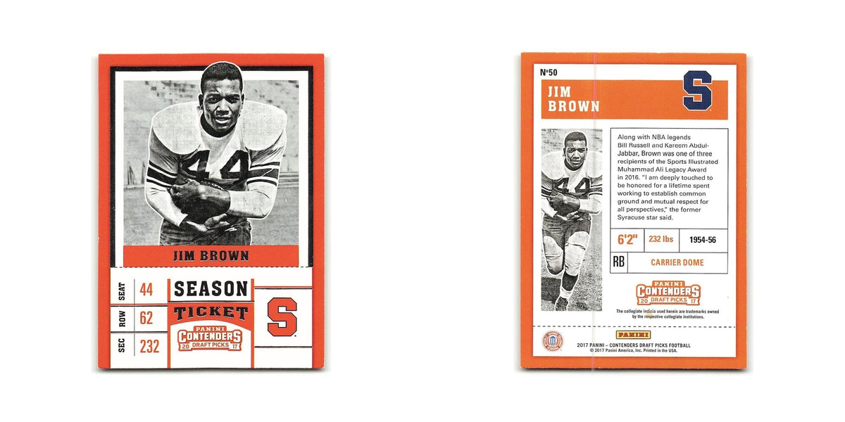 Jim Brown 2017 Panini Contenders Draft Picks #50 Syracuse Orangemen NM