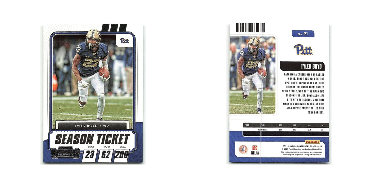 Tyler Boyd 2021 Panini Contenders Draft Picks #91 Pittsburgh Panthers NM