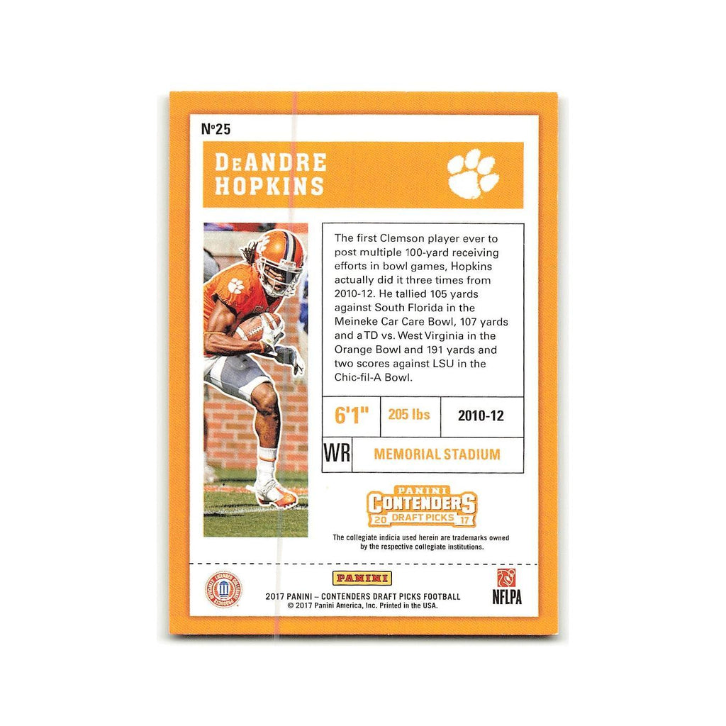 DeAndre Hopkins 2017 Panini Contenders Draft Picks #25 Clemson Tigers NM