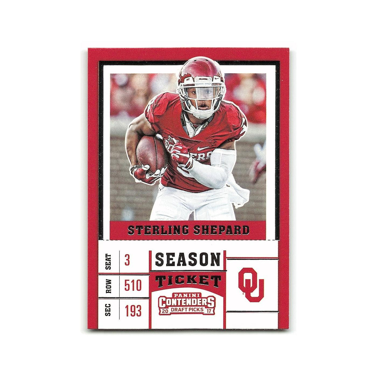 Sterling Shepard 2017 Panini Contenders Draft Picks #88 Oklahoma Sooners NM