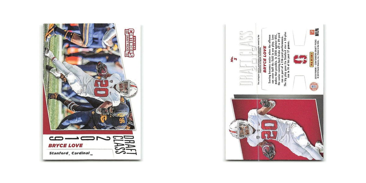 Bryce Love 2019 Panini Contenders Draft Picks #3 Stanford Cardinal NM