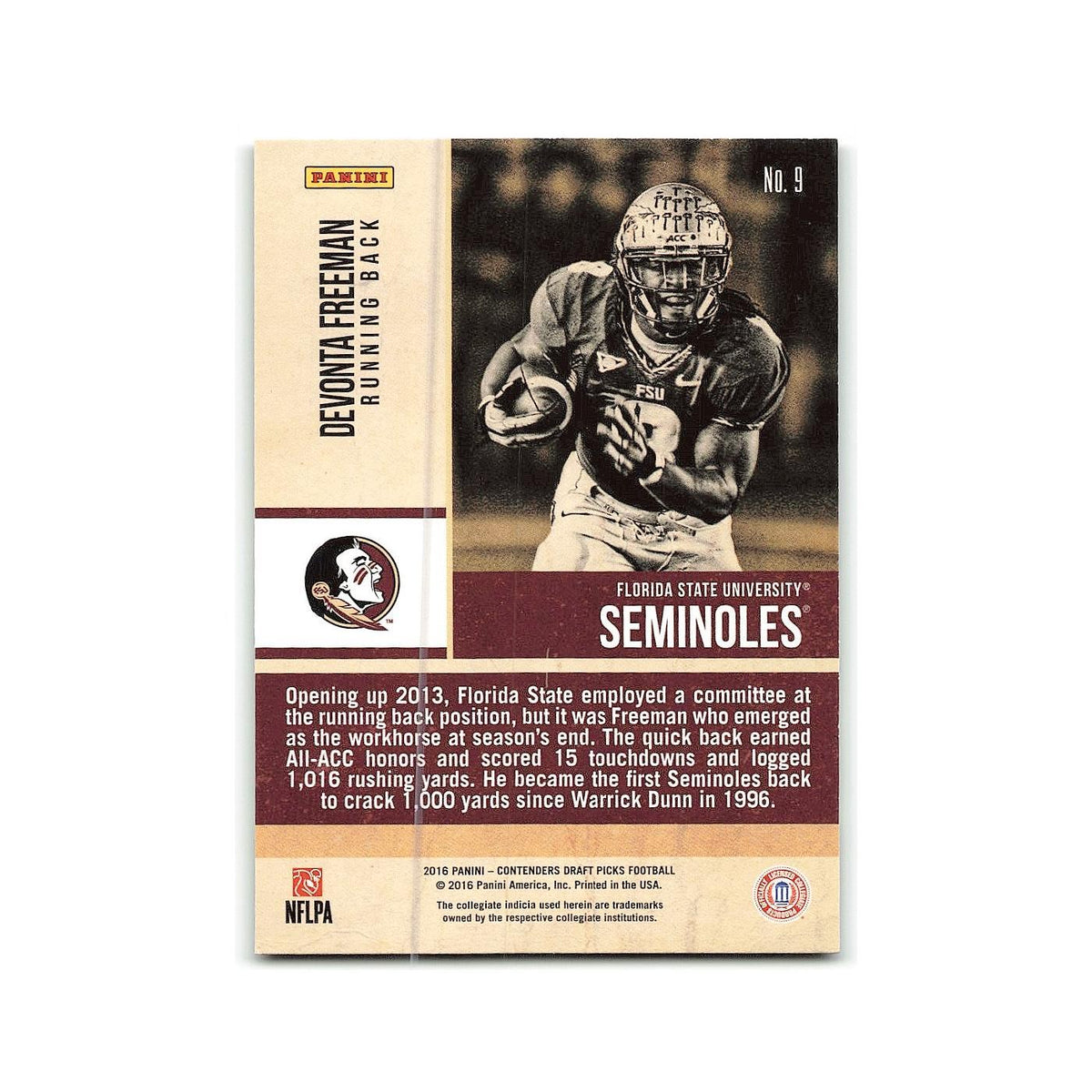 Devonta Freeman 2016 Panini Contenders Draft Picks Old School Colors #9 NM