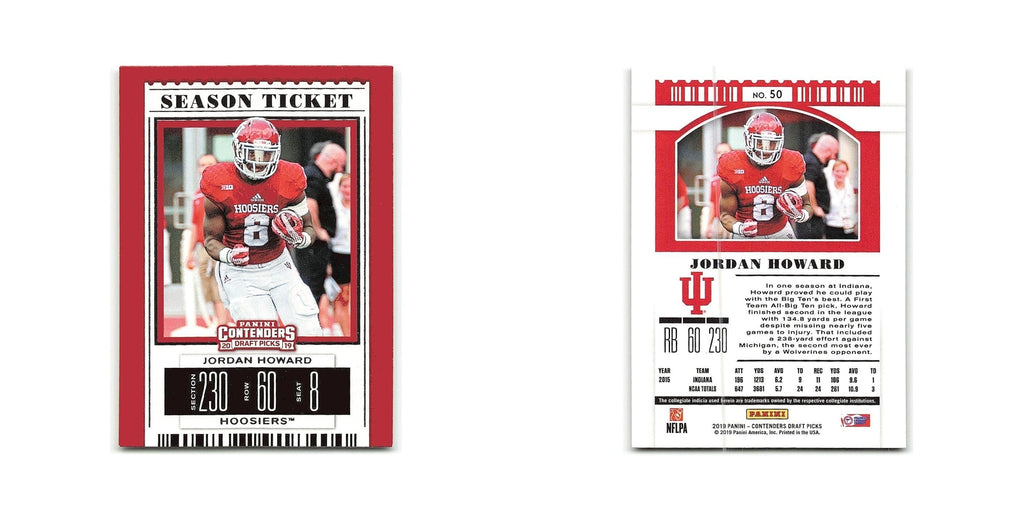 Jordan Howard 2019 Panini Contenders Draft Picks #50 Indiana Hoosiers NM