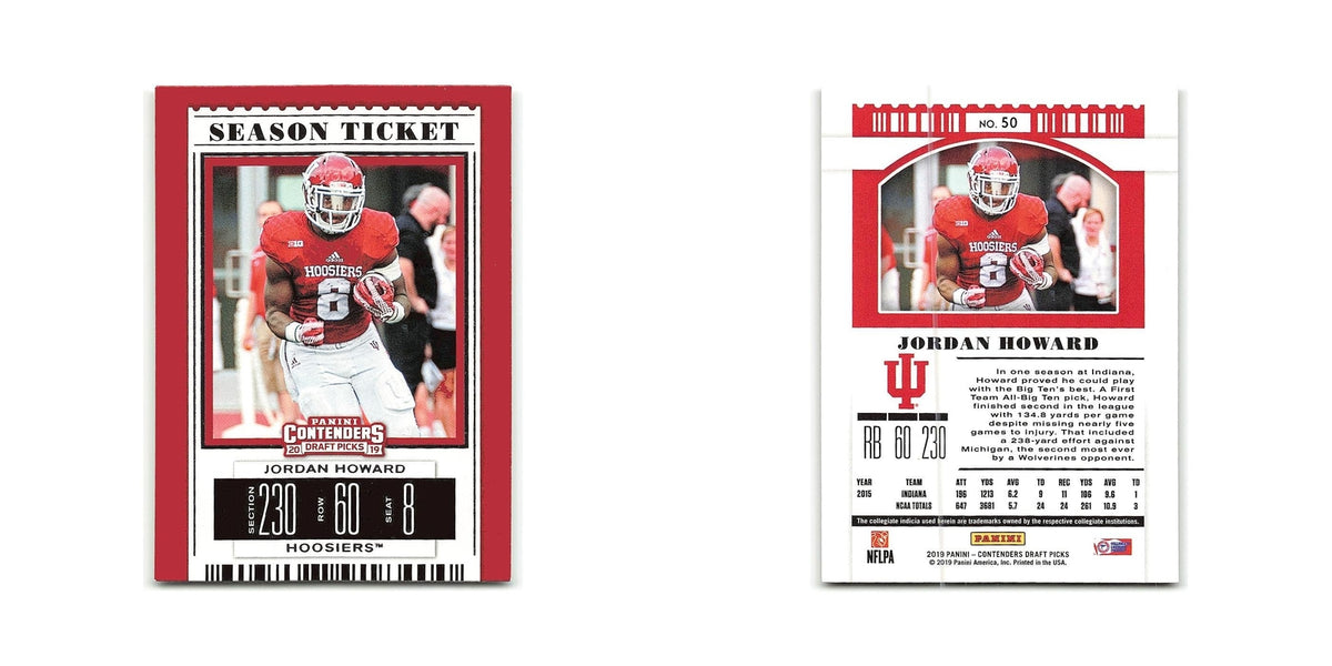 Jordan Howard 2019 Panini Contenders Draft Picks #50 Indiana Hoosiers NM
