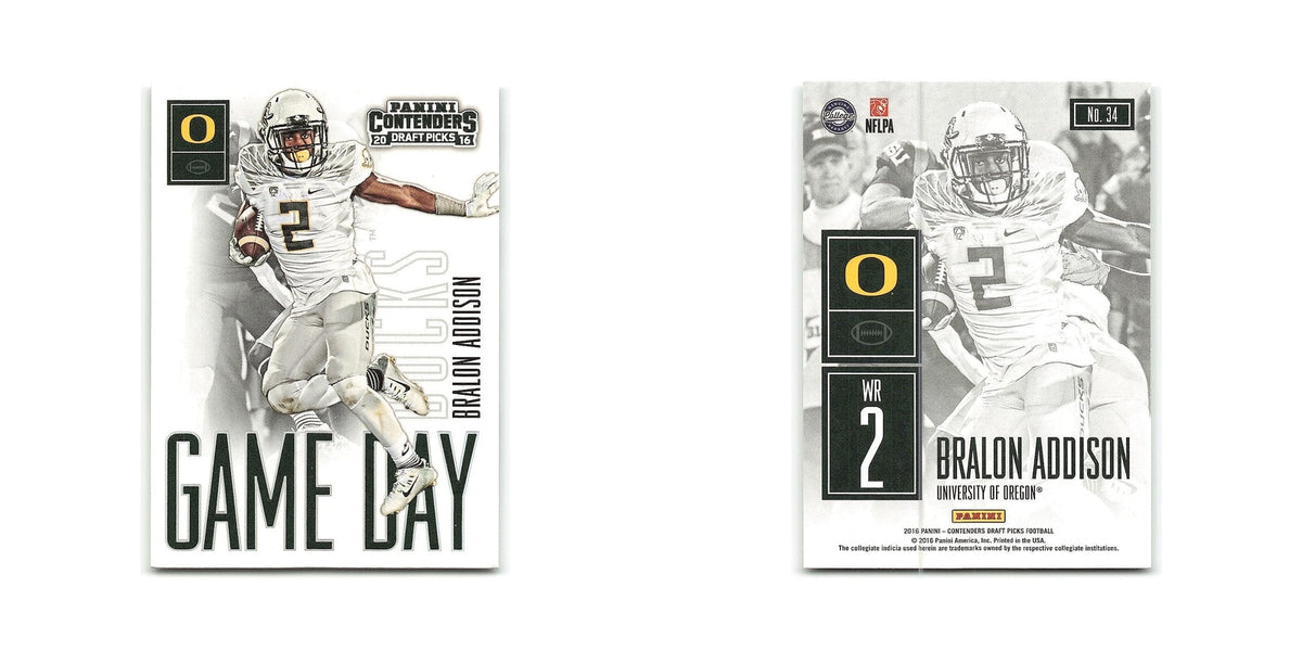 Bralon Addison 2016 Panini Contenders Draft Picks #34 Oregon Ducks NM