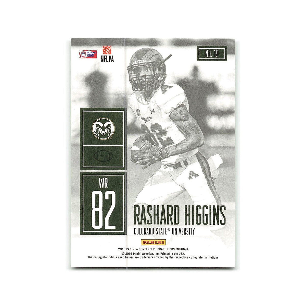 Rashard Higgins 2016 Panini Contenders Draft Picks #19 Colorado State Rams NM