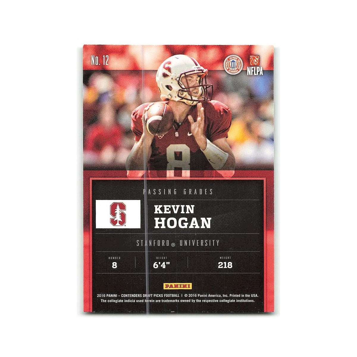 Kevin Hogan 2016 Panini Contenders Draft Picks Passing Grades #12 NM