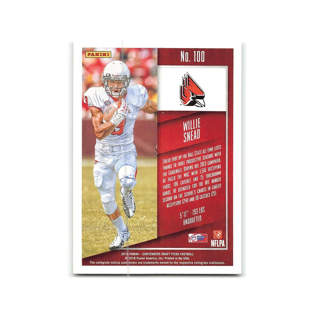 Willie Snead 2016 Panini Contenders Draft Picks #100 Ball State Cardinals NM