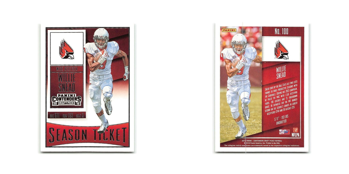 Willie Snead 2016 Panini Contenders Draft Picks #100 Ball State Cardinals NM
