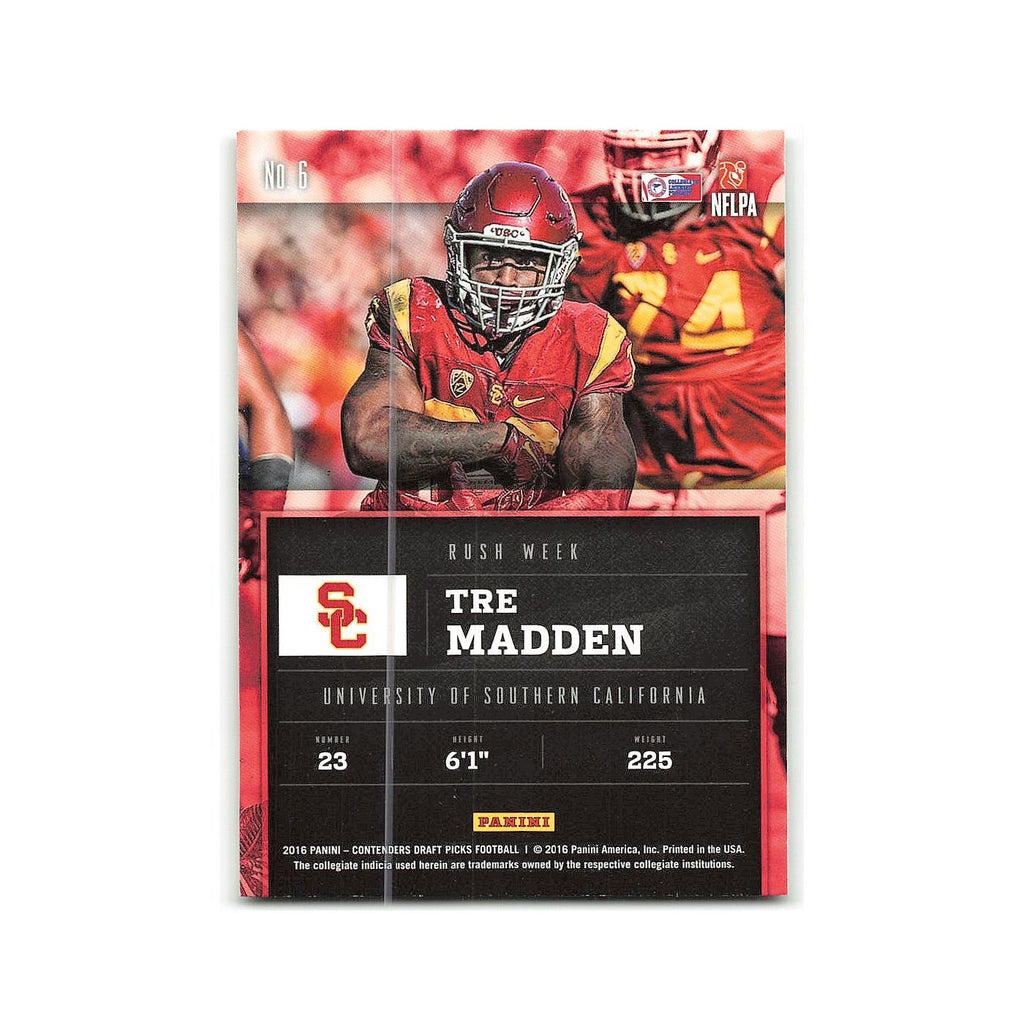Tre Madden 2016 Panini Contenders Draft Picks Rush Week #6 USC Trojans NM