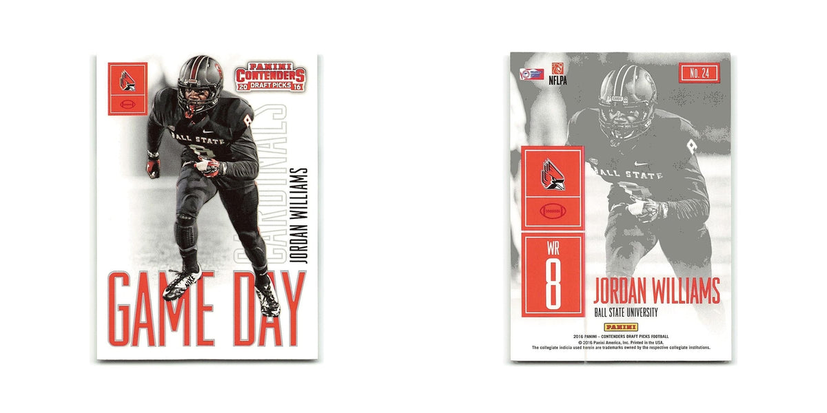 Jordan Williams 2016 Panini Contenders Draft Picks #24 Ball State Cardinals NM